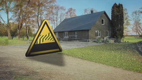 time-lapse of changing seasons at a house project with added 3d construction sign