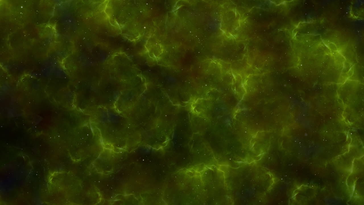 Grønne stjerneklare felter og sky med glitter i galaksen