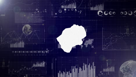 Unternehmenshintergrund-Des-Landes-Lesotho-Mit-Abstrakten-Elementen-Von-Datenanalysediagrammen.-Ich-Zeige-Ein-Technologisches-Video-Zur-Datenanalyse-Mit-Globus,-Wachstum,-Grafiken,-Statistischen-Daten-Des-Landes-Lesotho.