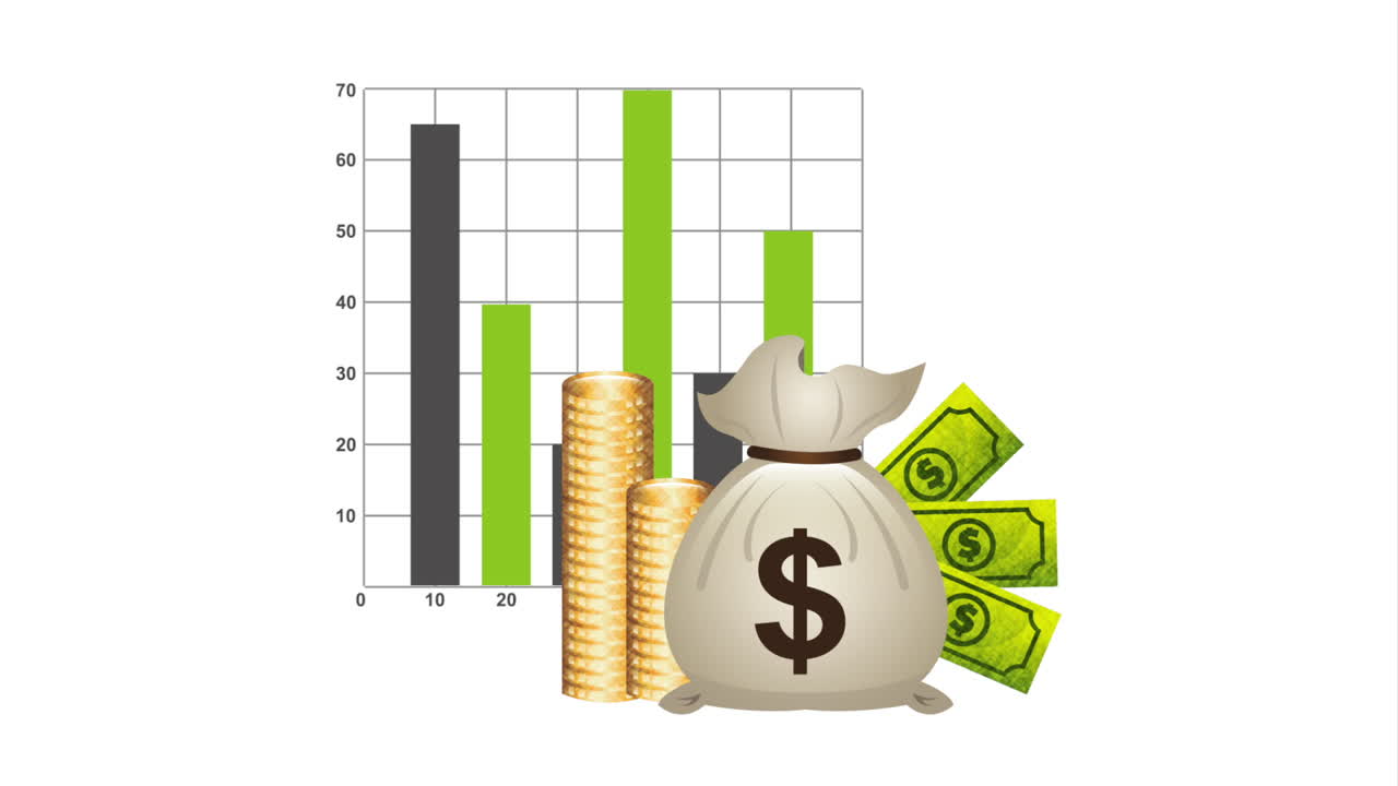 saco de dinheiro com notas e moedas