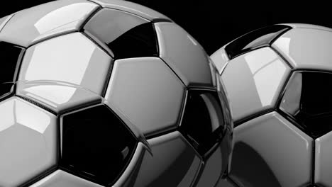 close-up of soccer balls