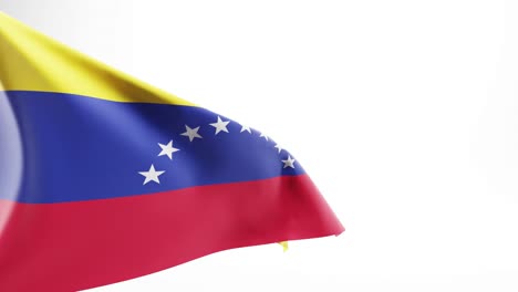 waving flag of venezuela against white background