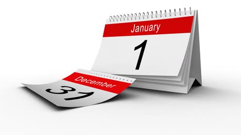 discarded decemeber 31 page with january 1st showing on a daily calendar