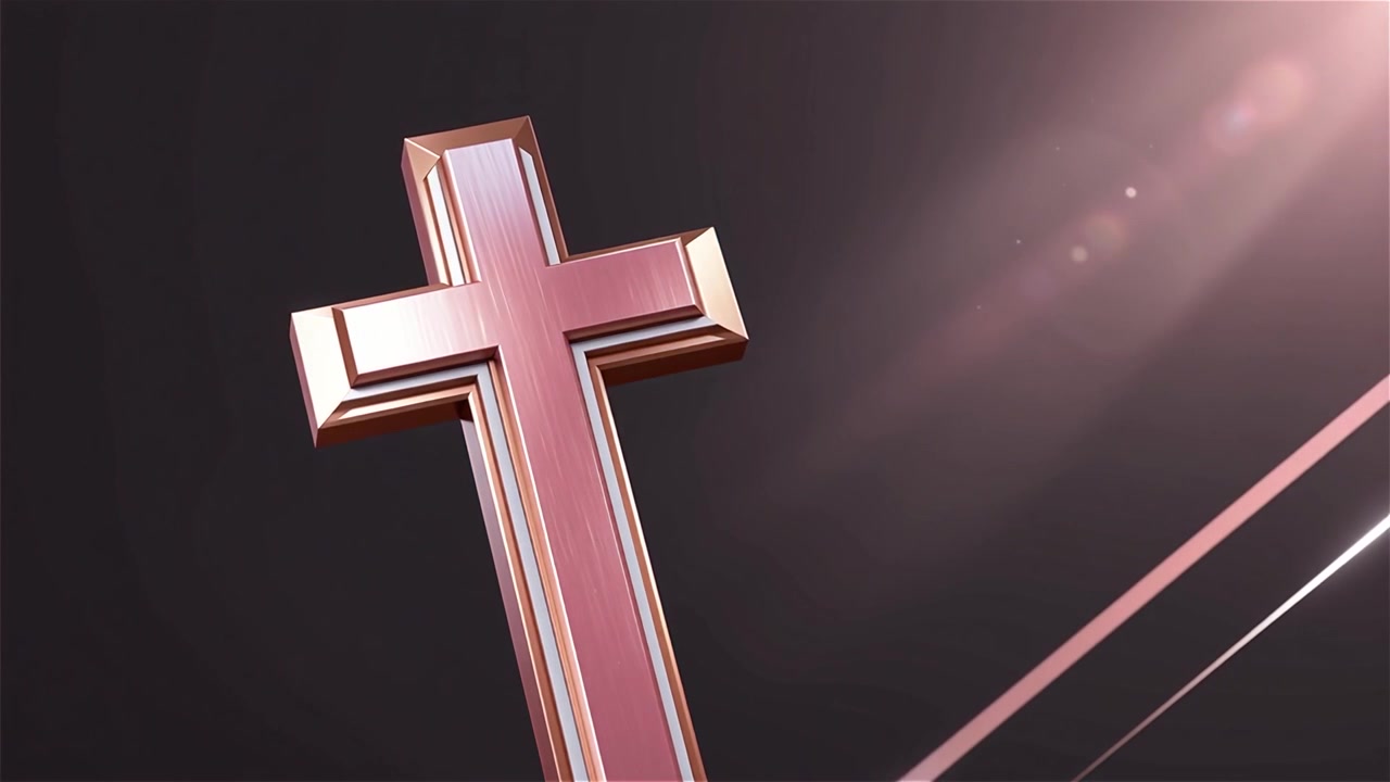 Croce Cristiana Luce Celestiale Sfondo per il Culto.