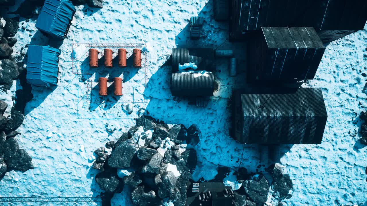 남극 기지 와 과학 연구 스테이션 의 공중 전망