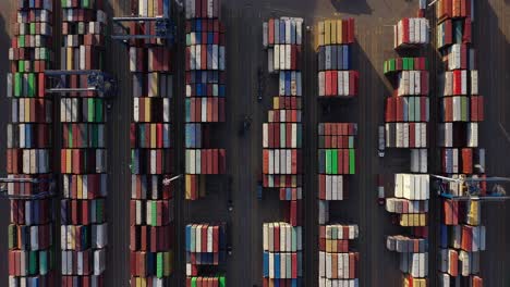 container port with stack of colorful cargo containers