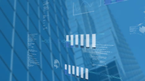 animación del procesamiento de datos sobre el paisaje urbano