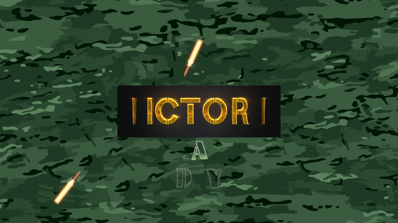 군사 질감에 후원자와 함께 승리의 날