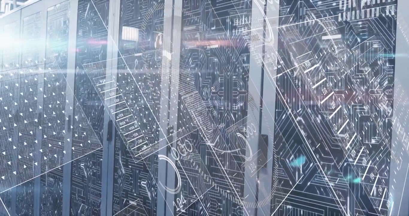 Technician hand entering opening rack while 3D overlays emerging showing currency tables and charts