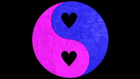 3d-animatie van het opkomende stijlvolle evenwicht (yin yang) symbool met alfa-kanaal
