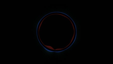 equalizador de anillo de audio abstracto en un fondo negro.