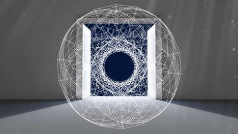 animación de círculos blancos sobre la puerta