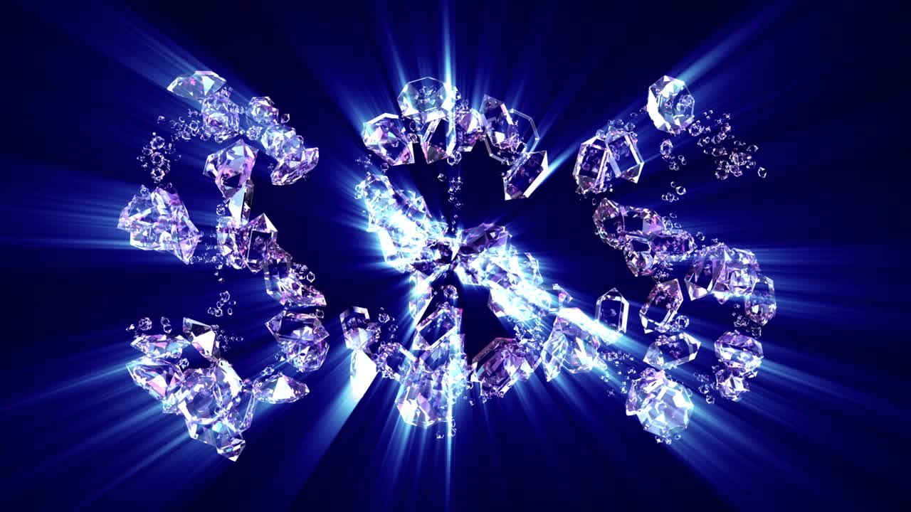 $ $ - 광선으로 다이아몬드의 텍스트, 고립 - 루프 비디오