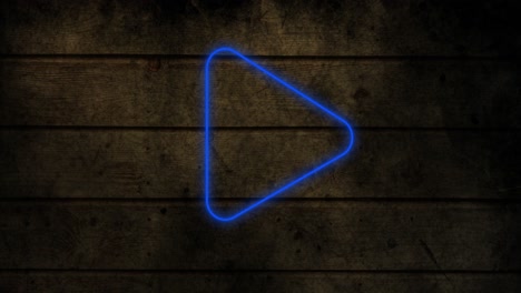 Animation-of-glowing-neon-arrow-icon-on-brick-wall