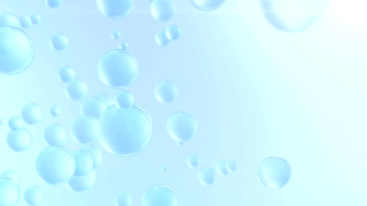 파란색 배경에 비행하는 추상적인 3d 유리 구