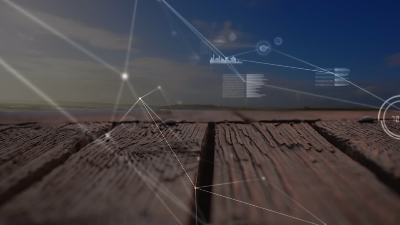 Animation af netværk af forbindelser over bybillede