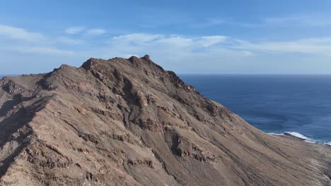 Aerial-View-of-Barren-Volcanic-Hills-of-Uninhabited-Island-of-Santa-Luzia,-Cape-Verde