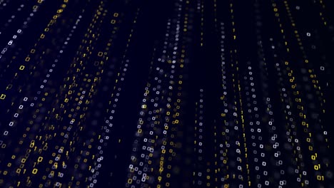 sfondo a ciclo di matrice di codice binario 4k 3d con cifre che si muovono sullo schermo.
