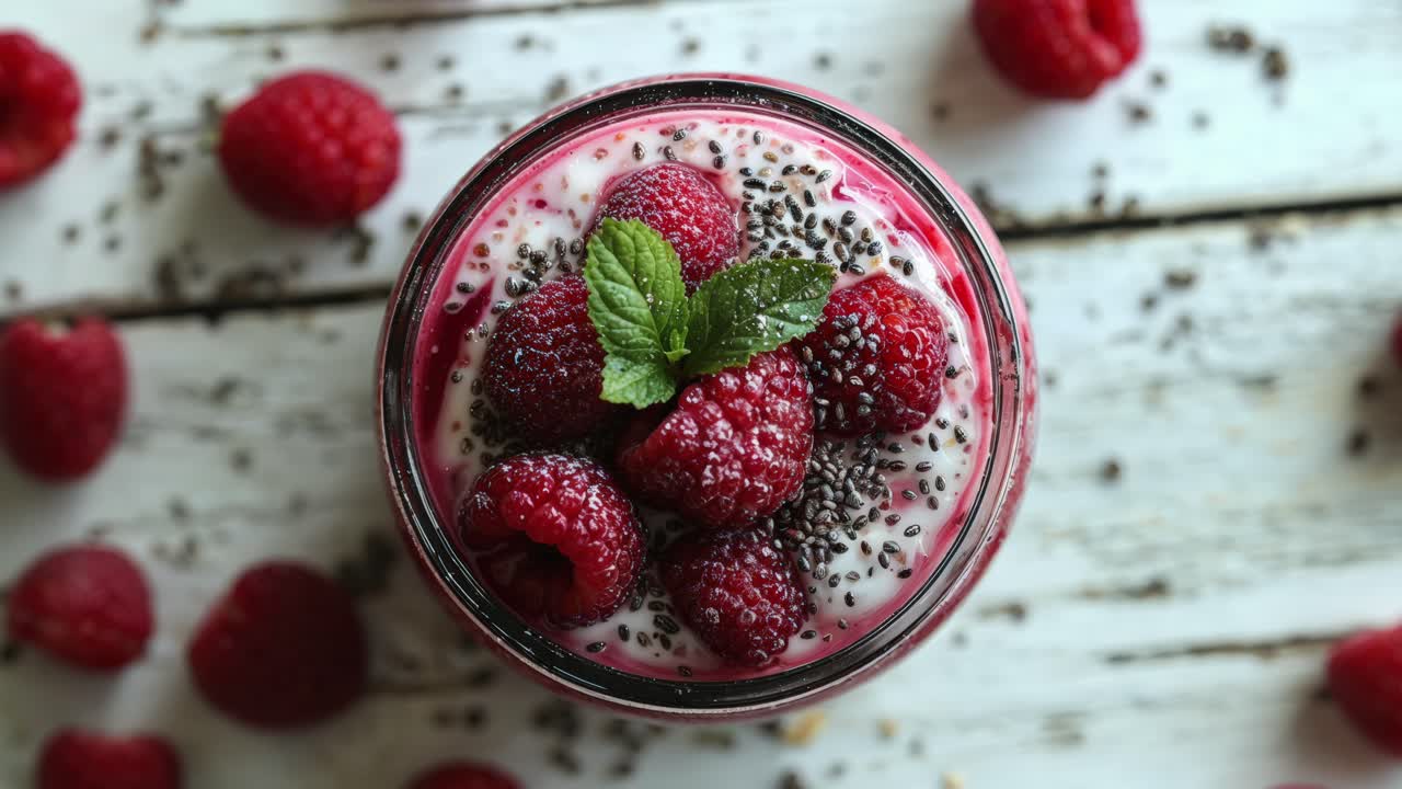 cuenco de batido de frambuesa