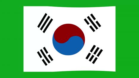 looped animation of the south korea flag waving