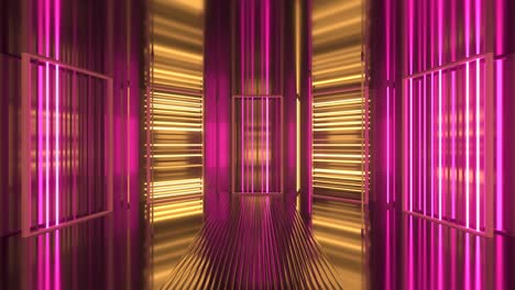 neón rosa y amarillo túnel futurista