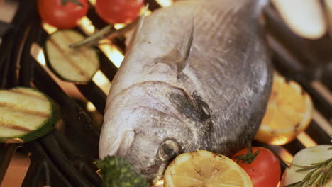 grilled fish with vegetables