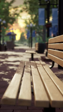 empty park bench on a sunny day