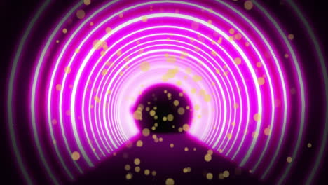neon purple tunnel animation with glowing particles floating