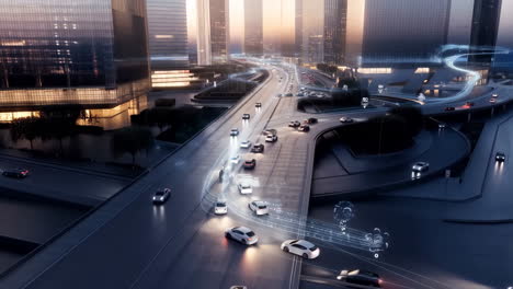futuristic smart city transportation network with autonomous vehicles