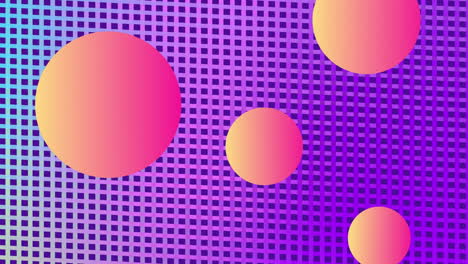 orange spheres on colourful mesh background