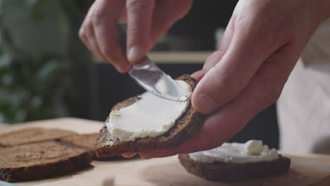 making a delicious cheese sandwich