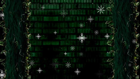 animación de la nieve cayendo en navidad sobre los árboles