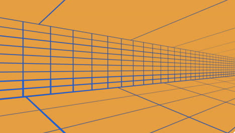 animación del dibujo del túnel azul sobre fondo naranja
