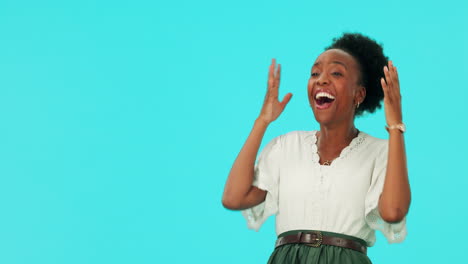 Surprise,-wow-and-happy-black-woman-on-blue