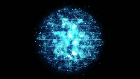 el movimiento de remolino de plasma de la esfera azul de torsión