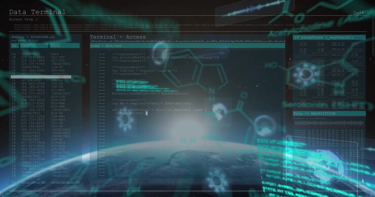 Animation of data processing over globe