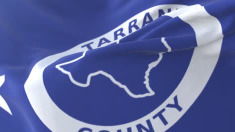 tarrant county flag, state of texas, united states of america - loop