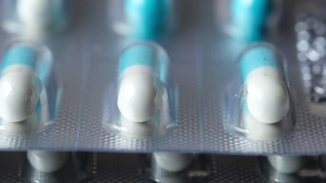 블리스터 패키지에 들어있는 약 의 클로즈업