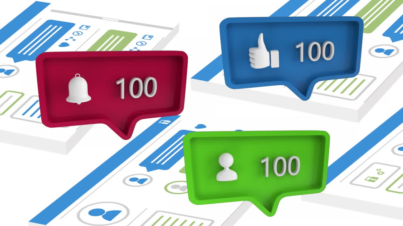 소셜 미디어에서 점점 더 많은 수를 가진 아이콘