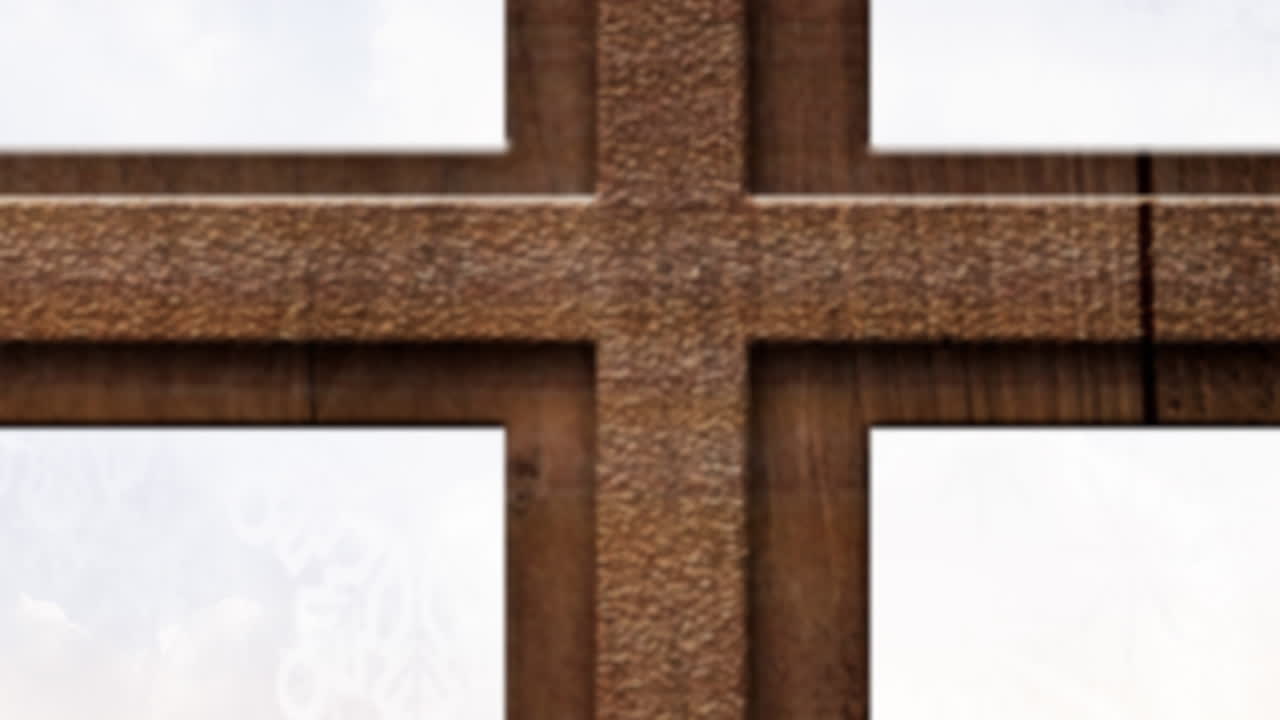 산타클로스가  ⁇ 매를 타고 렌더와 함께 창문을 통해 보이는 애니메이션