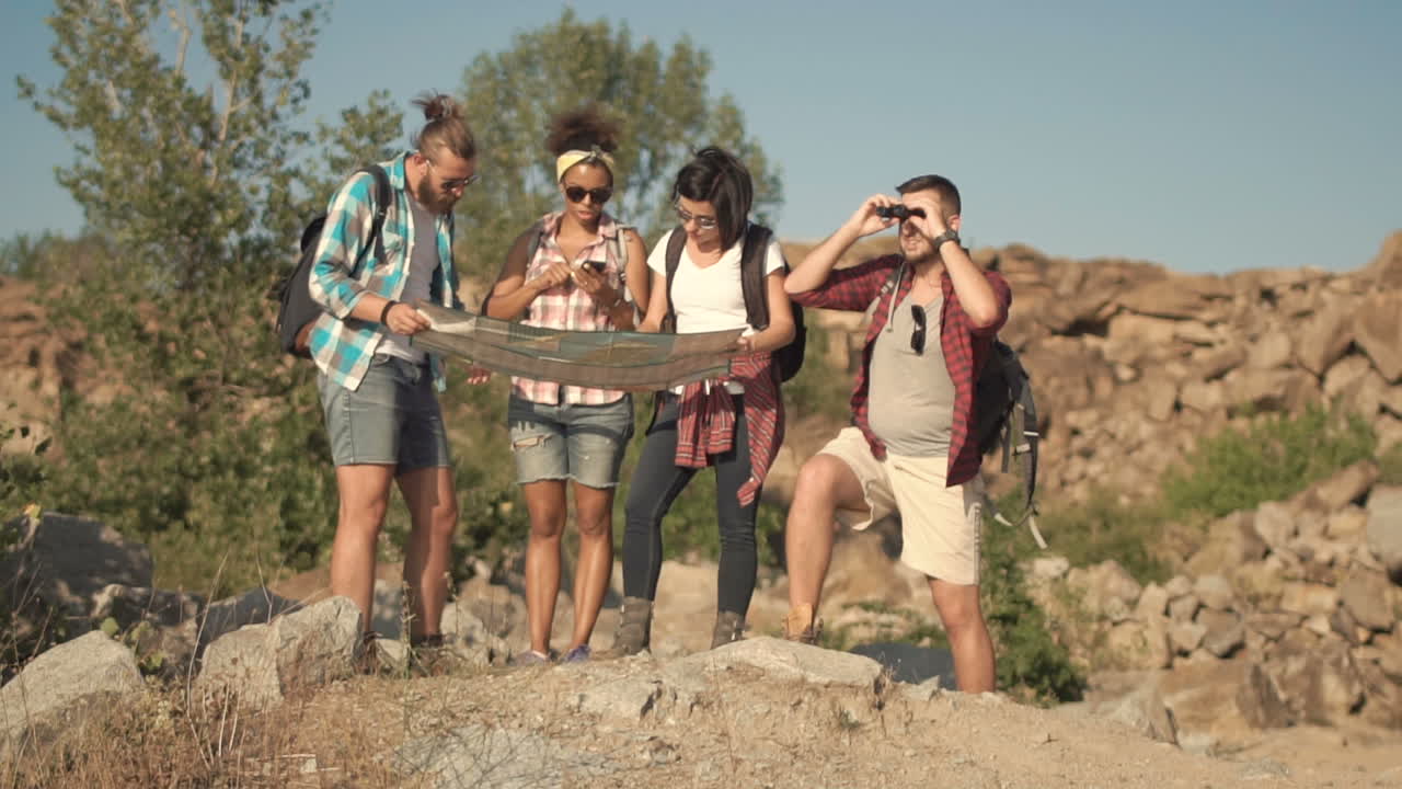 Group of people hiking outdoors