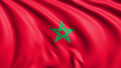 flag of morocco with fabric structure in the wind (loopable)