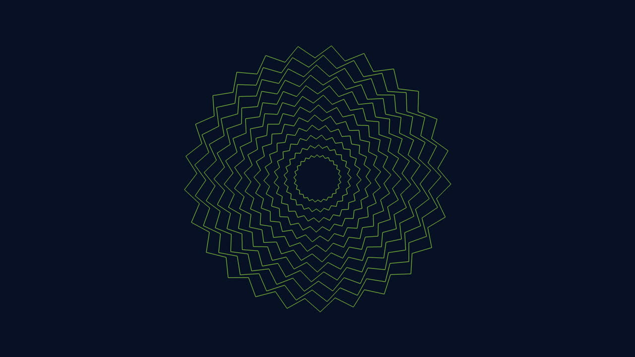 la hipnotizante espiral de líneas verdes crea un cautivador patrón circular