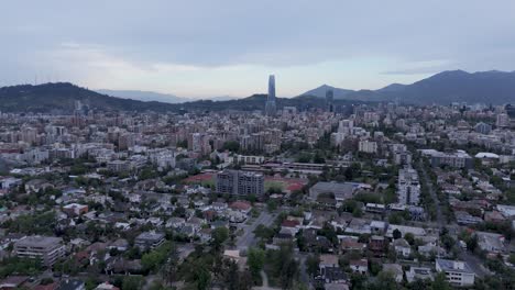 Santiago-de-Chile-financial-district-time-lapse-providencia-at-winter-morning