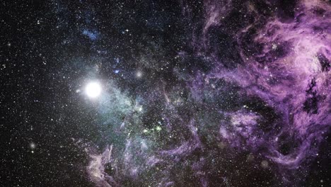 vista 4k de la superficie de la nebulosa en movimiento en el universo