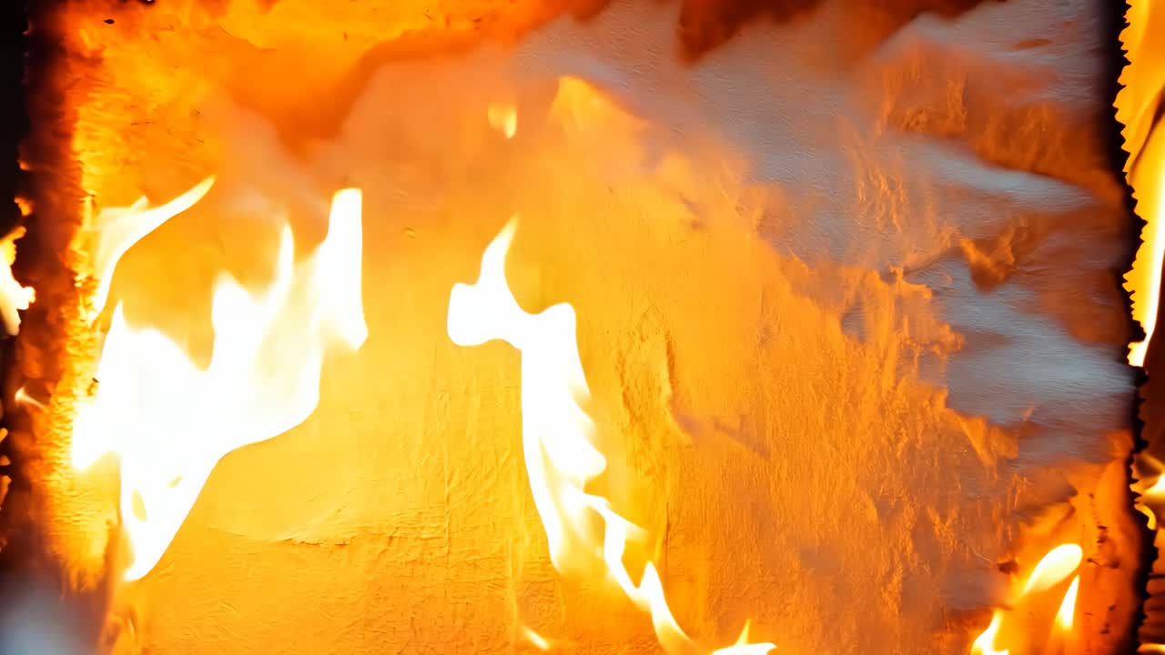 불꽃 이 있는 불 의 중간 에 있는 그림 프레임