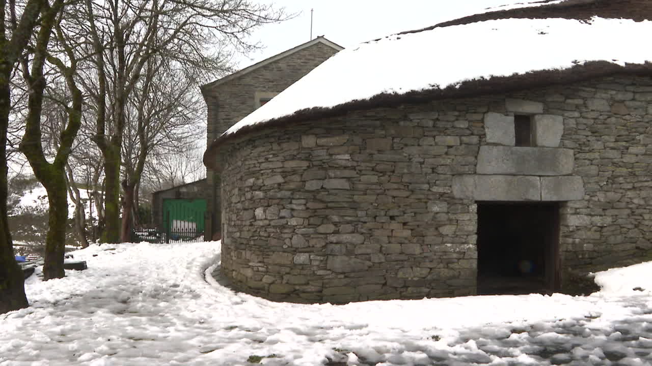 Stone Building in the Snow