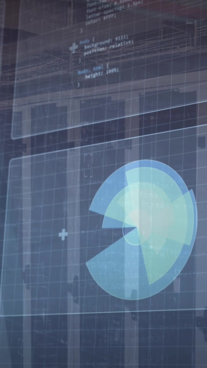 Animation af scannere og databehandling over computerservere