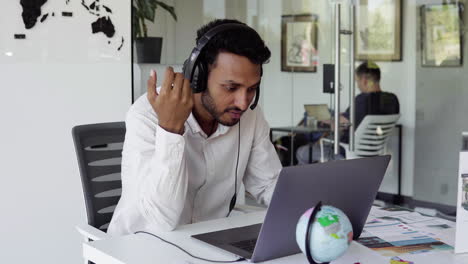 man working in a travel agency