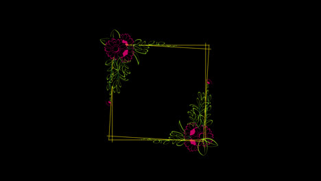 Títulos-De-Boda-Copian-Espacio-Para-Texto-Flor,-Corona-De-Hojas-Decoración-Floral-Marco-De-Texto-Con-Canal-Alfa.